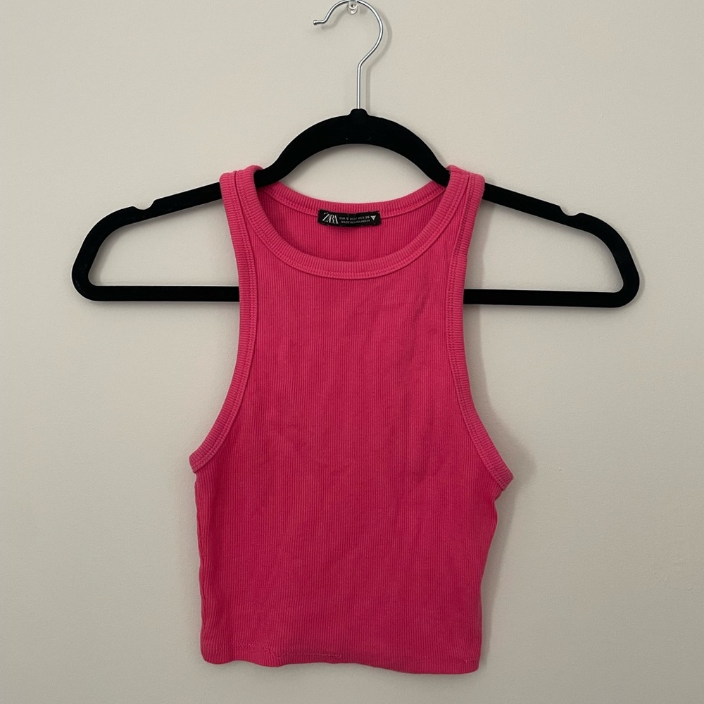Zara Hot Pink Crop Top Size S